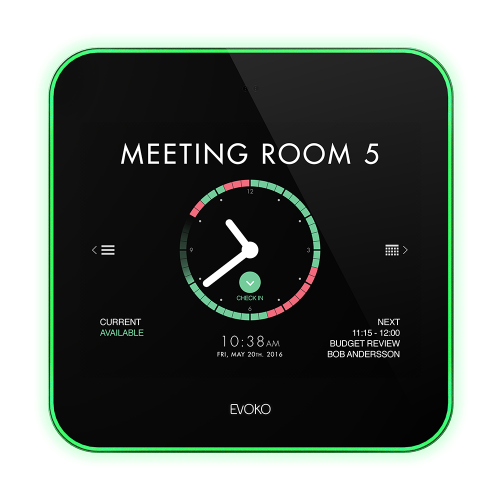 SIGNAMEDIA Room Manager Raumbuchungssystem, Quelle: Evoko Unlimited AB, SE 131 30 Nacka, Sweden