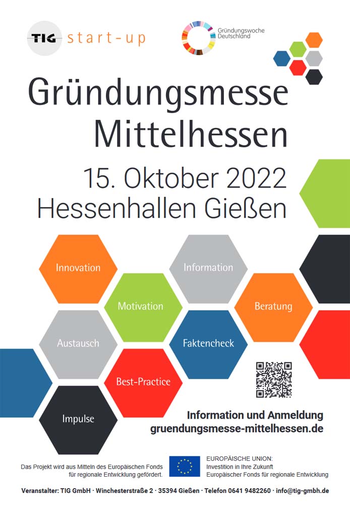 Plakat der Gruendungsmesse Mittelhessen 2022